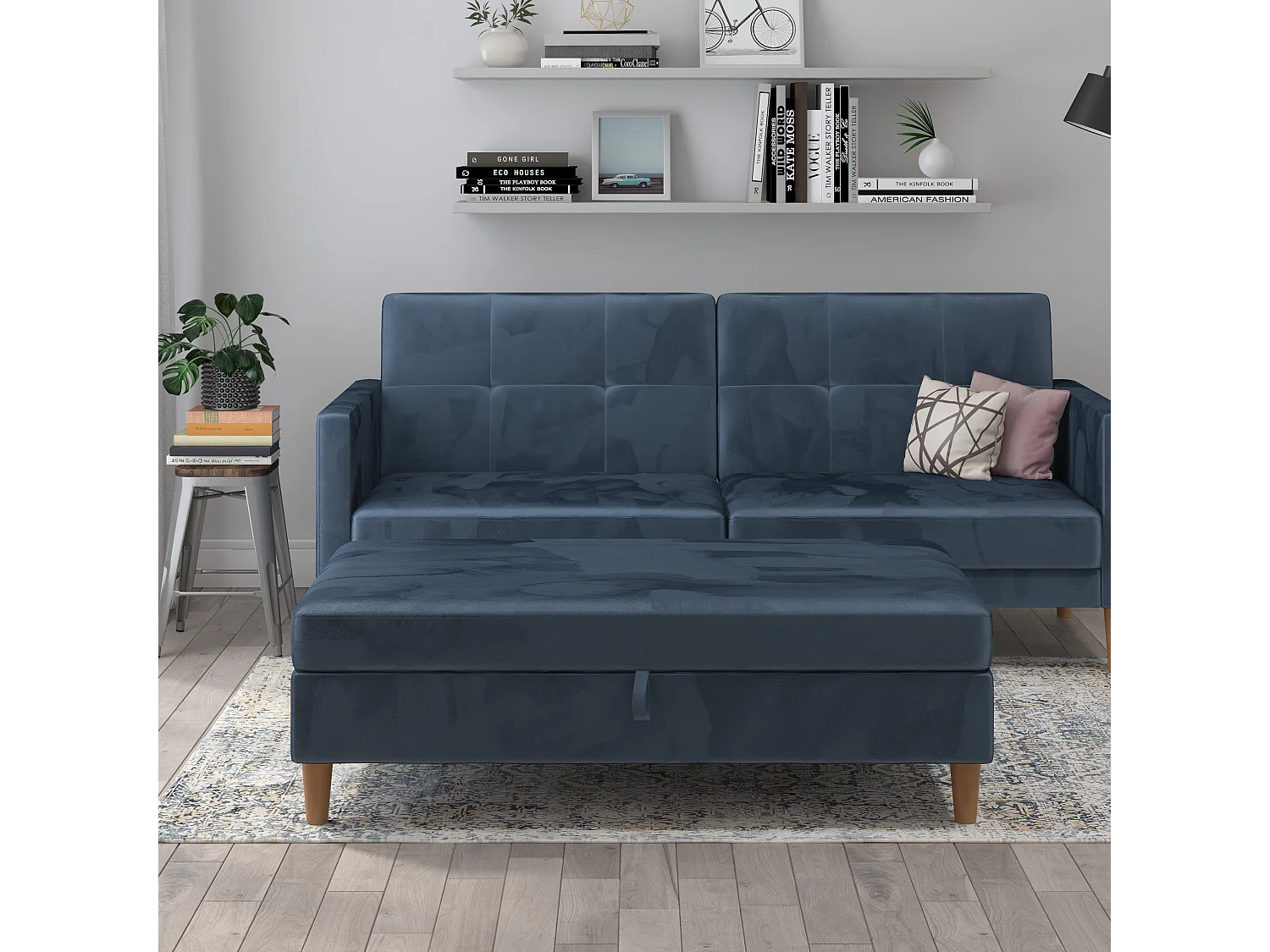 Lilly opbergpoef Blauw