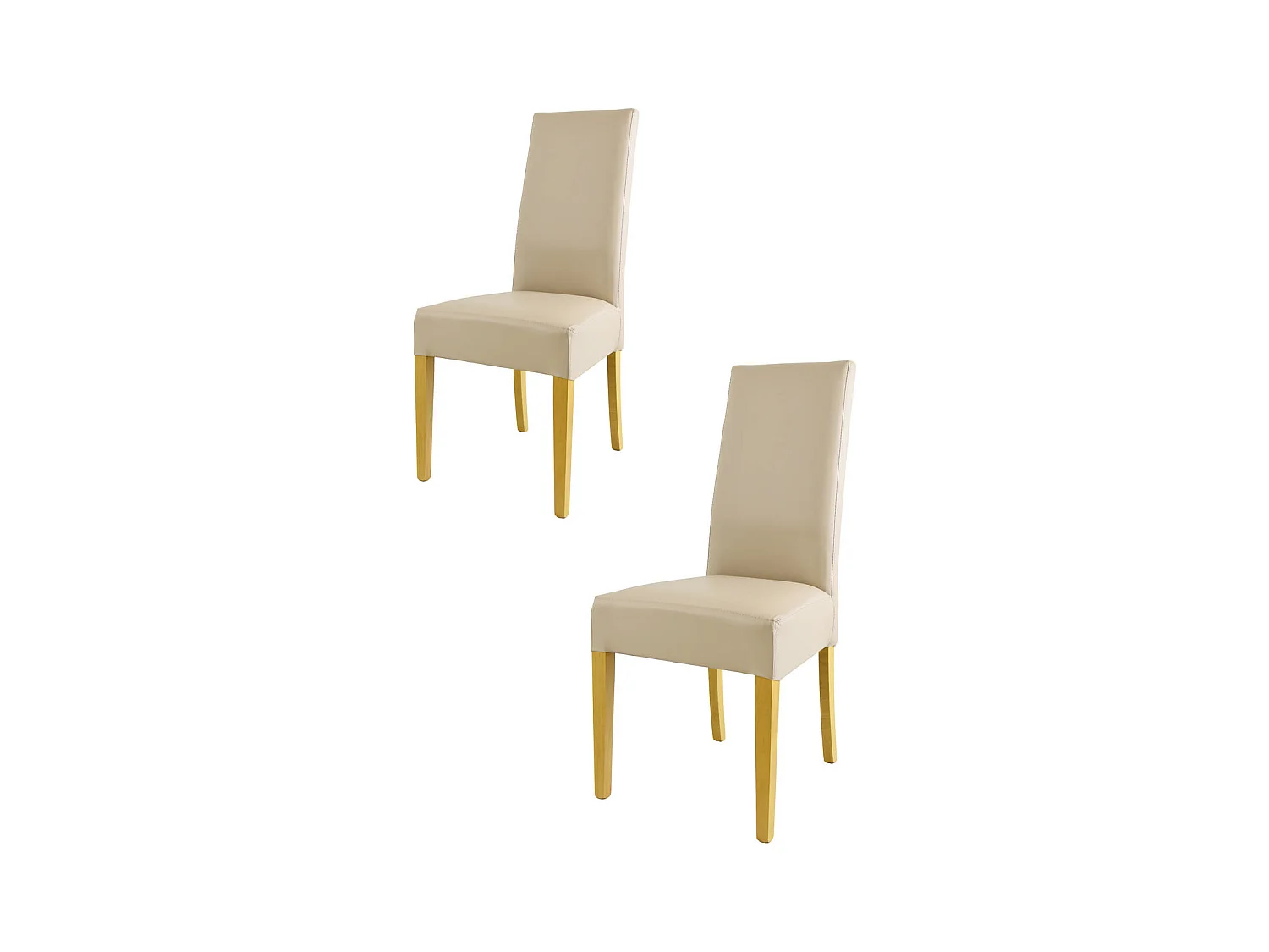 Tommychairs - Set 2 chaises LUISA structure en hêtre couleur chêne, assise et dossier revêtus en cuir artificiel lin