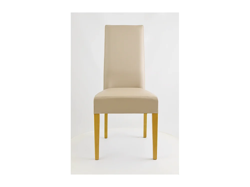 Tommychairs - Set 2 chaises LUISA structure en hêtre couleur chêne, assise et dossier revêtus en cuir artificiel lin