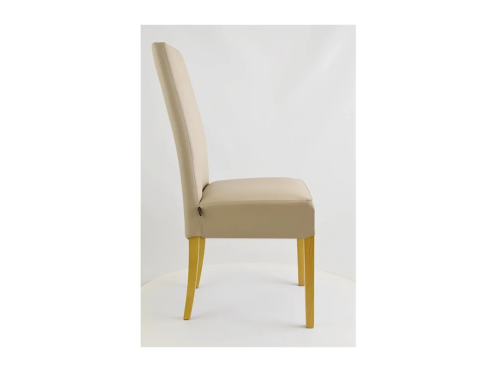 Tommychairs - Set 2 chaises LUISA structure en hêtre couleur chêne, assise et dossier revêtus en cuir artificiel lin