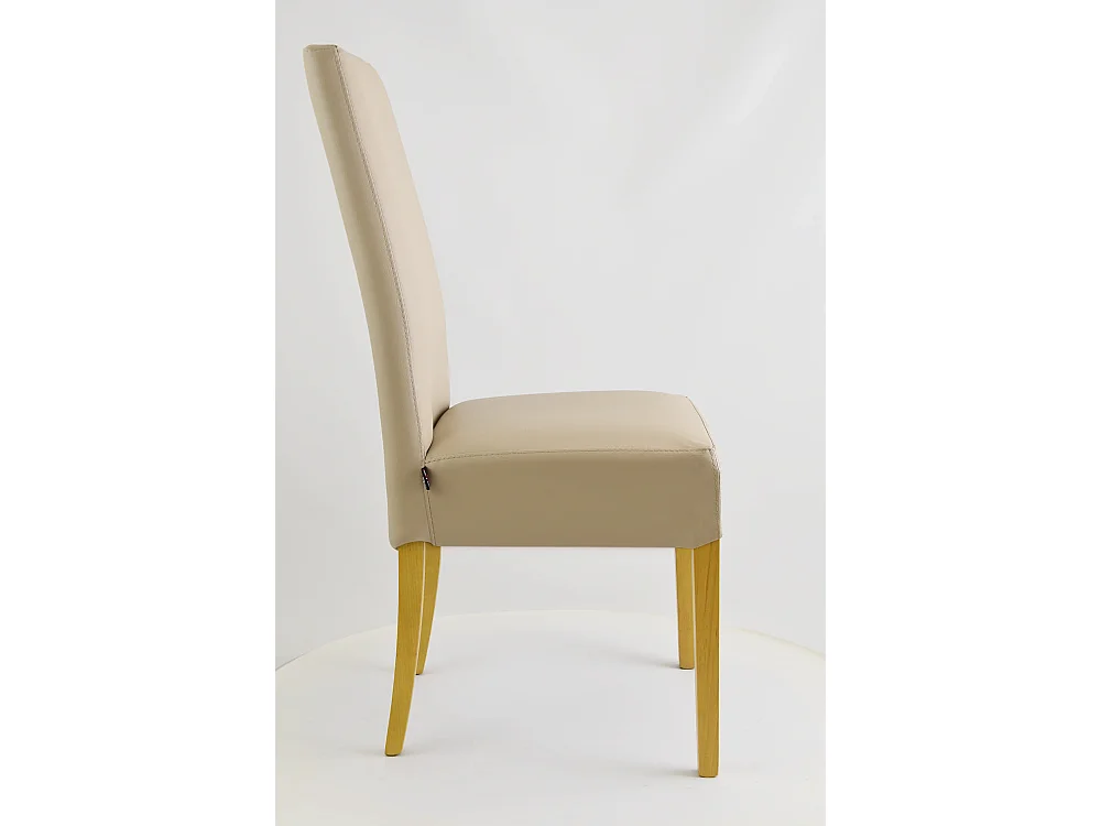 Tommychairs - Set 2 chaises LUISA structure en hêtre couleur chêne, assise et dossier revêtus en cuir artificiel lin