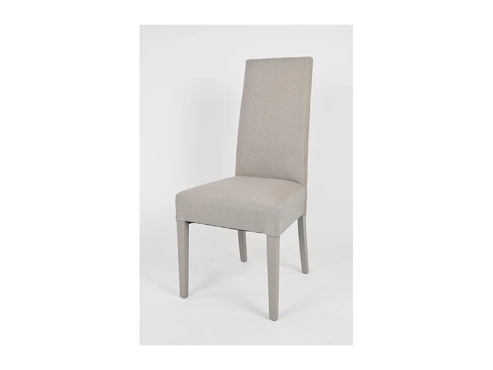 Tommychairs - Set 2 chaises CHIARA structure en hêtre, assise et dossier revêtus en tissu chamois