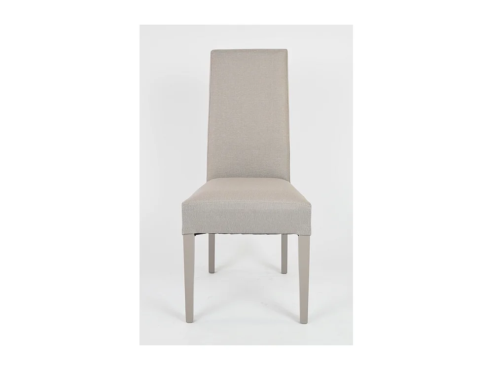 Tommychairs - Set 2 chaises CHIARA structure en hêtre, assise et dossier revêtus en tissu chamois