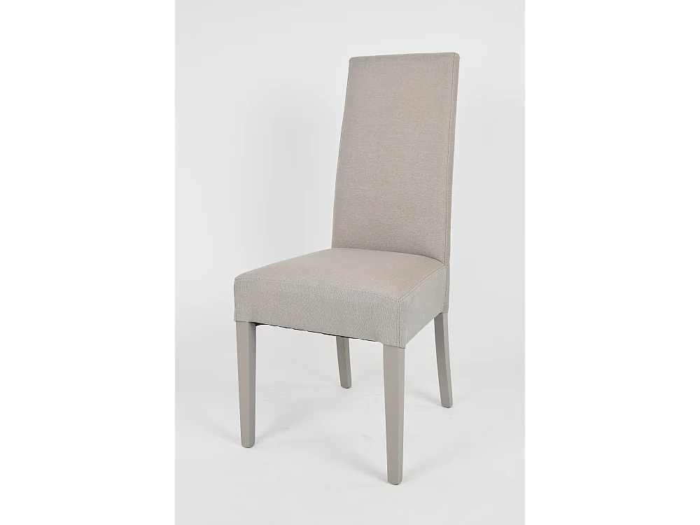 Tommychairs - Set 2 chaises CHIARA structure en hêtre, assise et dossier revêtus en tissu chamois