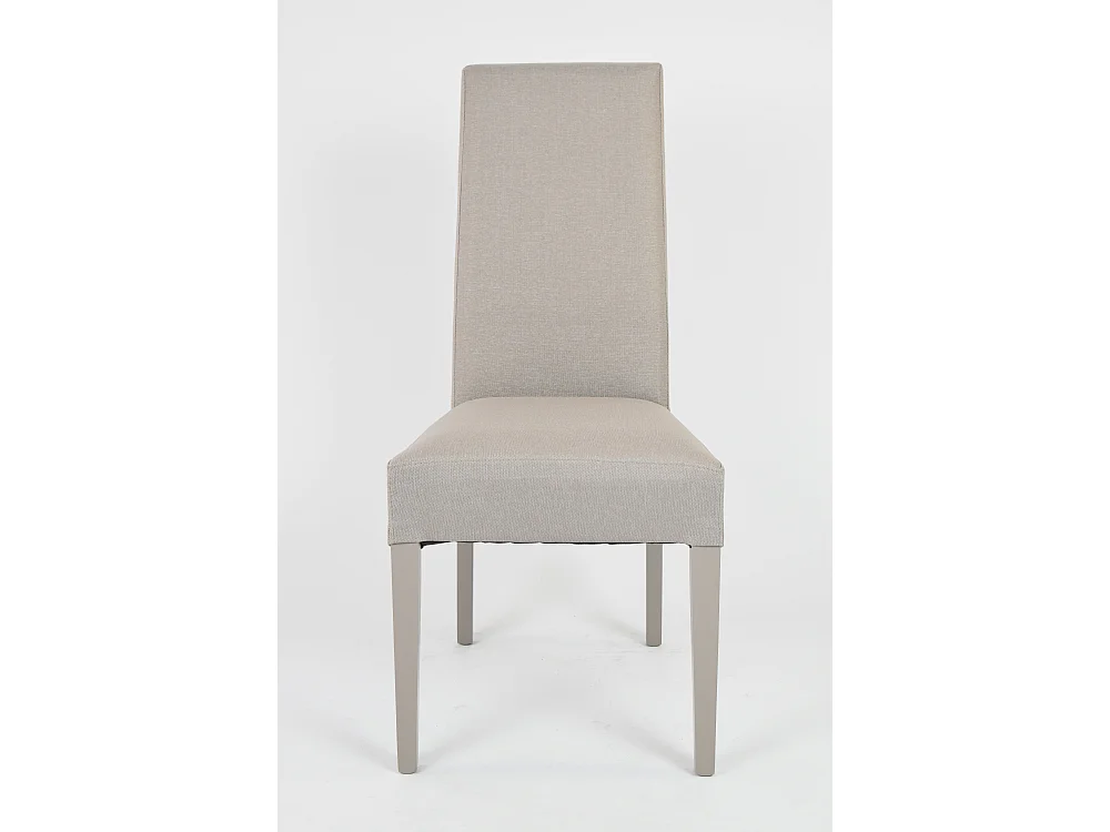 Tommychairs - Set 2 chaises CHIARA structure en hêtre, assise et dossier revêtus en tissu chamois