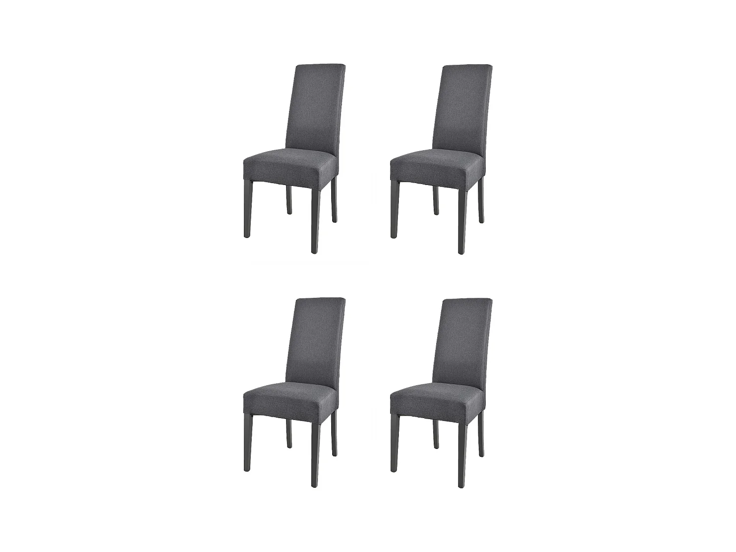 Tommychairs - Set 4 chaises CHIARA structure en hêtre, assise et dossier revêtus en tissu gris foncé