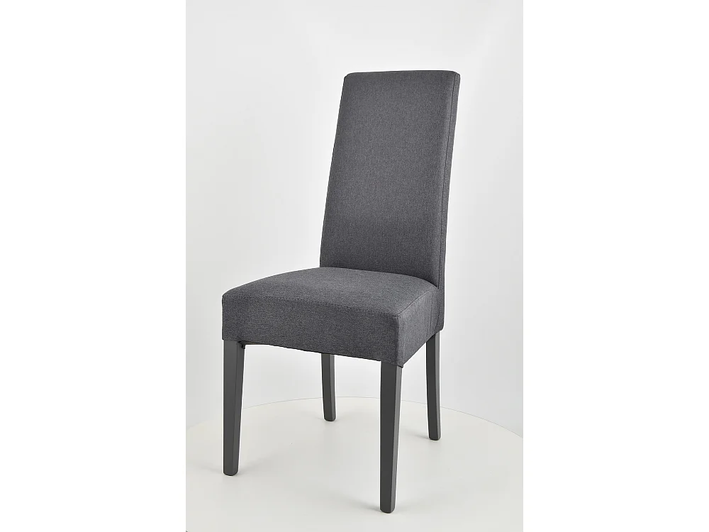 Tommychairs - Set 4 chaises CHIARA structure en hêtre, assise et dossier revêtus en tissu gris foncé