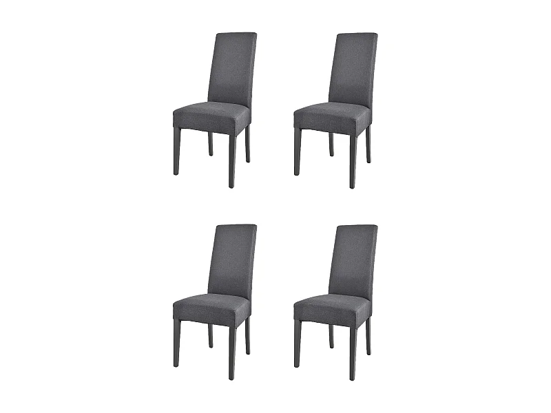 Tommychairs - Set 4 chaises CHIARA structure en hêtre, assise et dossier revêtus en tissu gris foncé