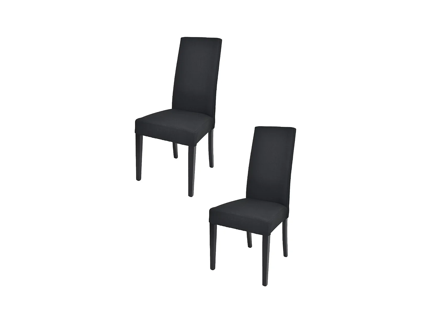 Tommychairs - Set 2 chaises CHIARA structure en hêtre, assise et dossier revêtus en tissu noir