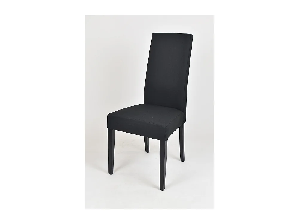 Tommychairs - Set 2 chaises CHIARA structure en hêtre, assise et dossier revêtus en tissu noir