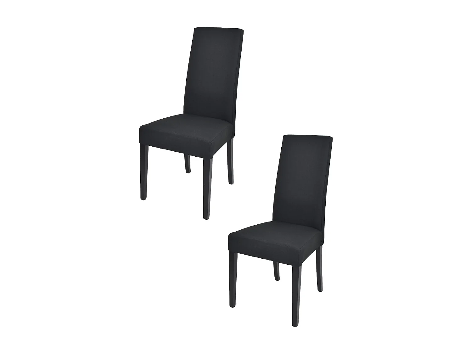 Tommychairs - Set 2 chaises CHIARA structure en hêtre, assise et dossier revêtus en tissu noir