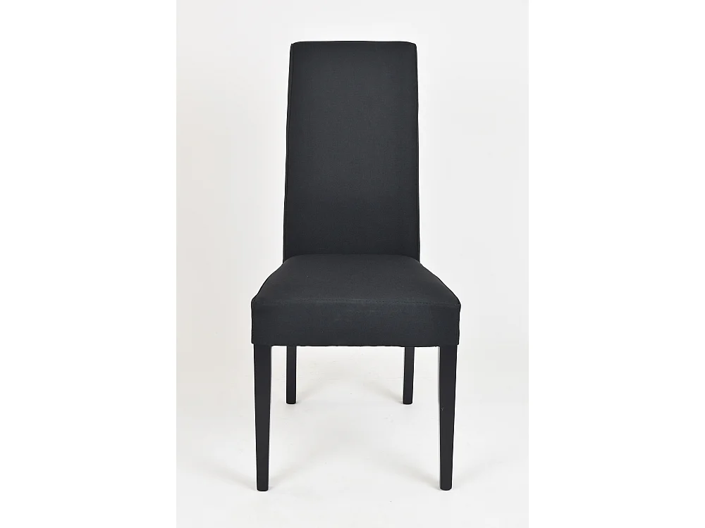 Tommychairs - Set 2 chaises CHIARA structure en hêtre, assise et dossier revêtus en tissu noir