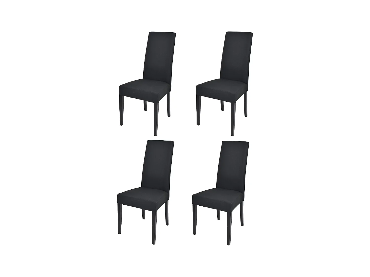 Tommychairs - Set 4 chaises CHIARA structure en hêtre, assise et dossier revêtus en tissu noir