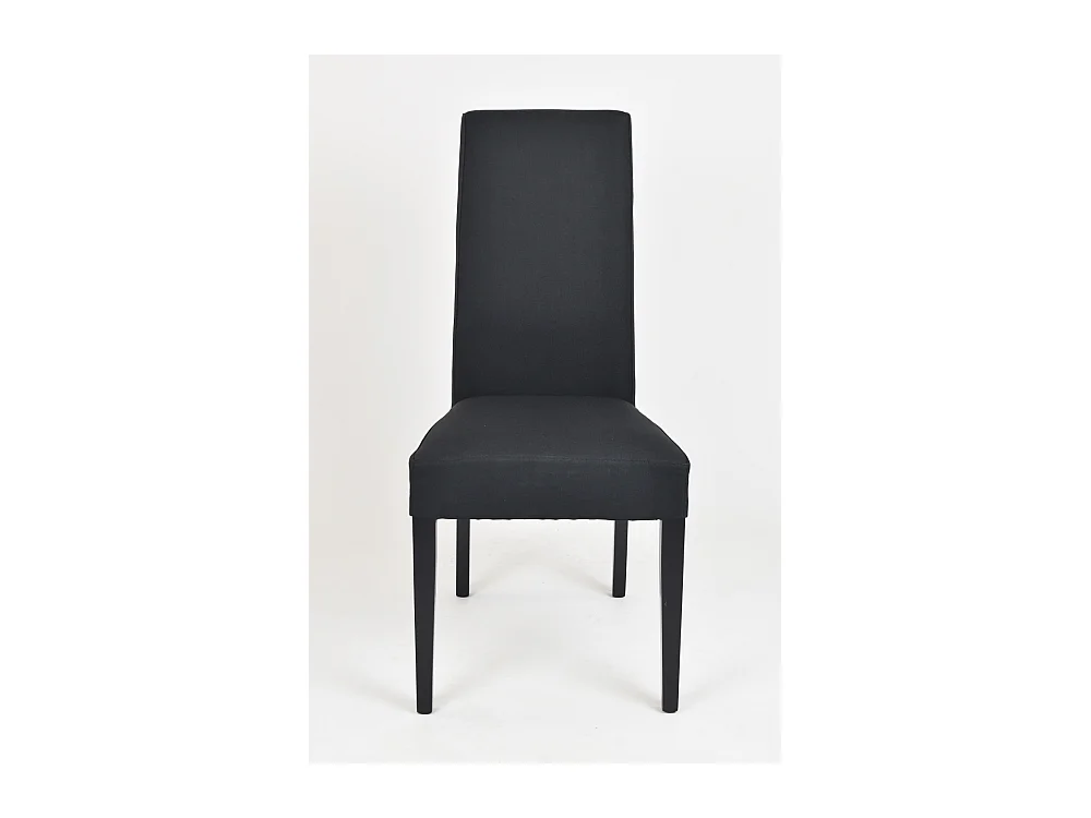 Tommychairs - Set 4 chaises CHIARA structure en hêtre, assise et dossier revêtus en tissu noir