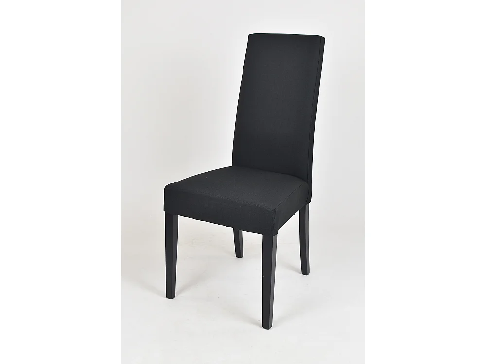 Tommychairs - Set 4 chaises CHIARA structure en hêtre, assise et dossier revêtus en tissu noir