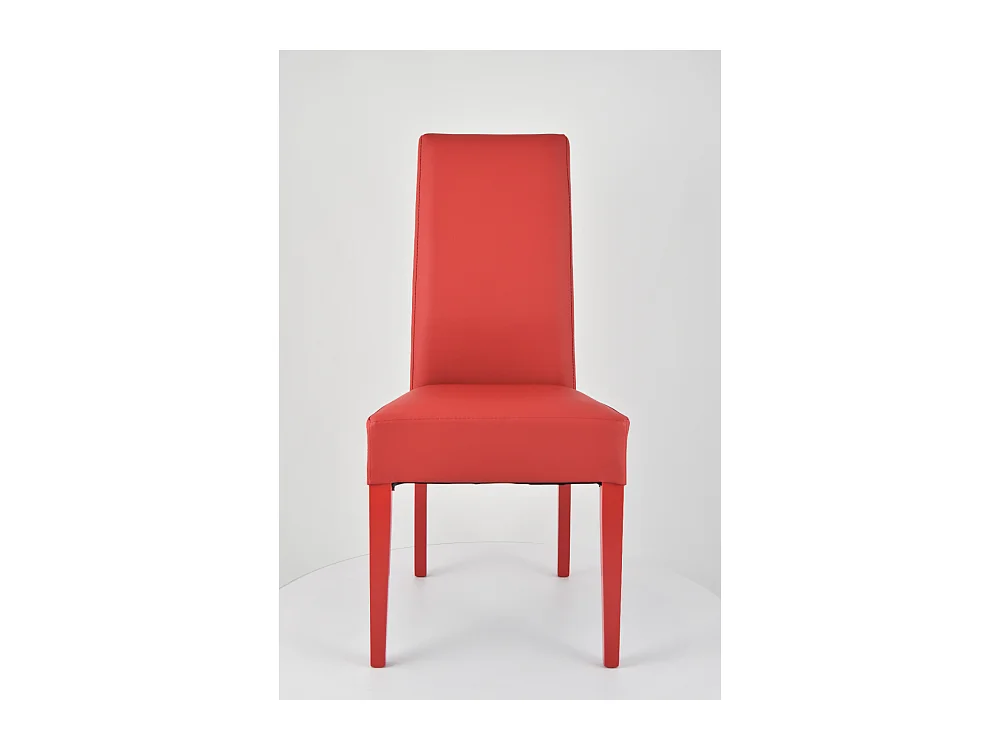 Tommychairs - Set 2 chaises LUISA structure en hêtre, assise et dossier revêtus en cuir artificiel rouge