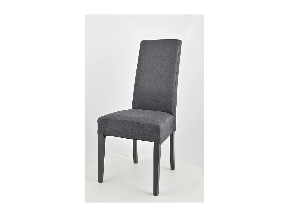 Tommychairs - Set 2 chaises CHIARA structure en hêtre, assise et dossier revêtus en tissu gris foncé