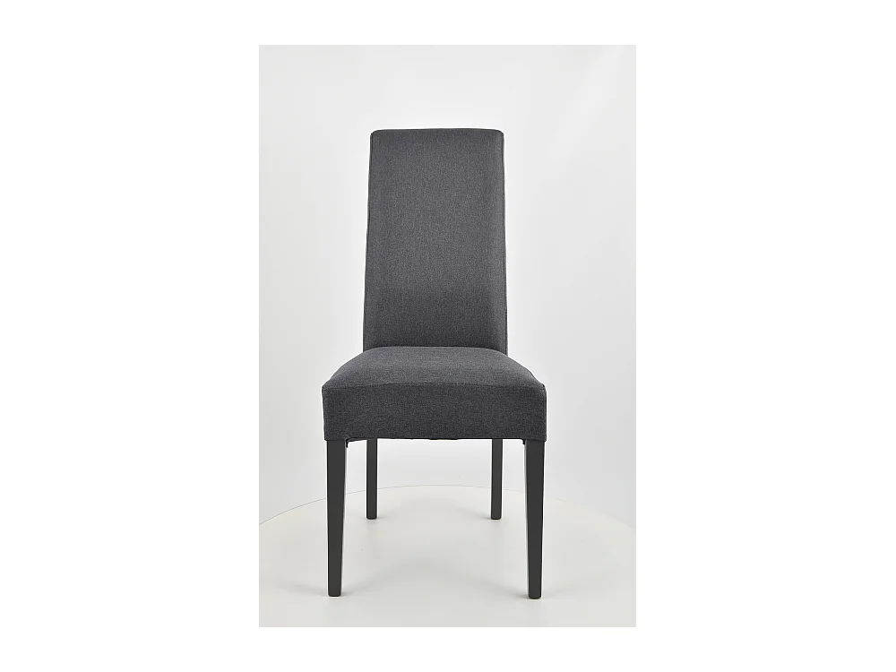 Tommychairs - Set 2 chaises CHIARA structure en hêtre, assise et dossier revêtus en tissu gris foncé