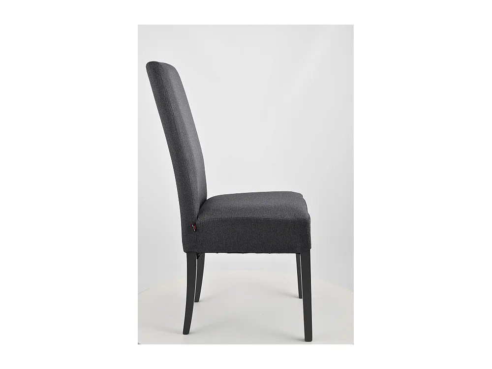 Tommychairs - Set 2 chaises CHIARA structure en hêtre, assise et dossier revêtus en tissu gris foncé