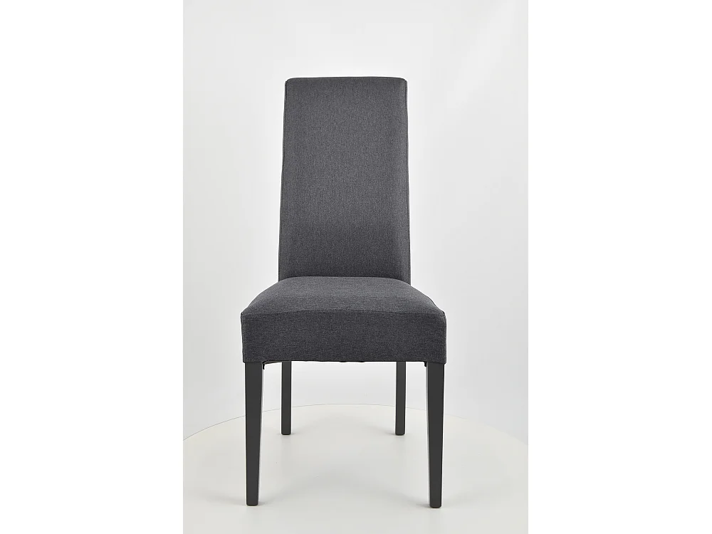 Tommychairs - Set 2 chaises CHIARA structure en hêtre, assise et dossier revêtus en tissu gris foncé