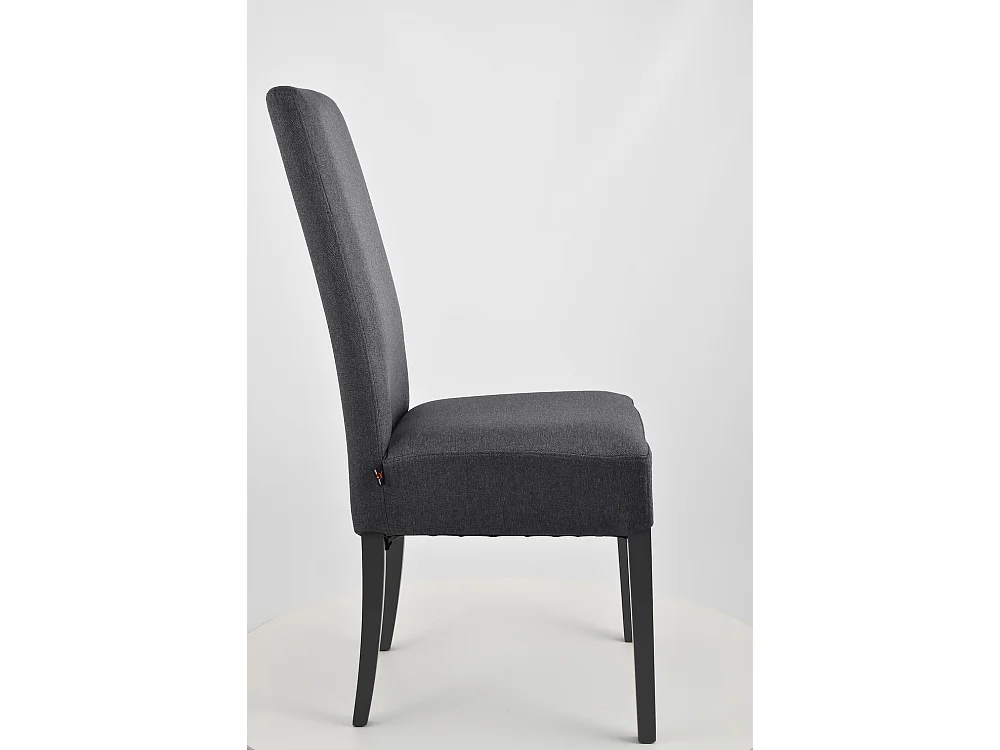 Tommychairs - Set 2 chaises CHIARA structure en hêtre, assise et dossier revêtus en tissu gris foncé