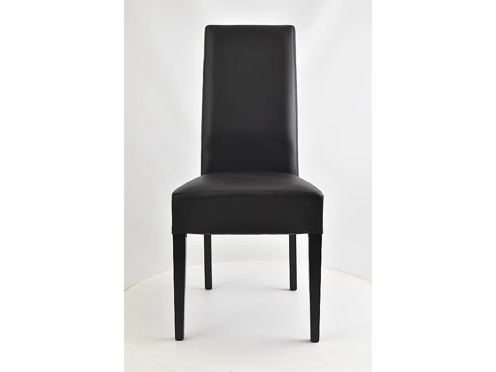 Tommychairs - Set 4 chaises LUISA structure en hêtre, assise et dossier revêtus en cuir artificiel noir