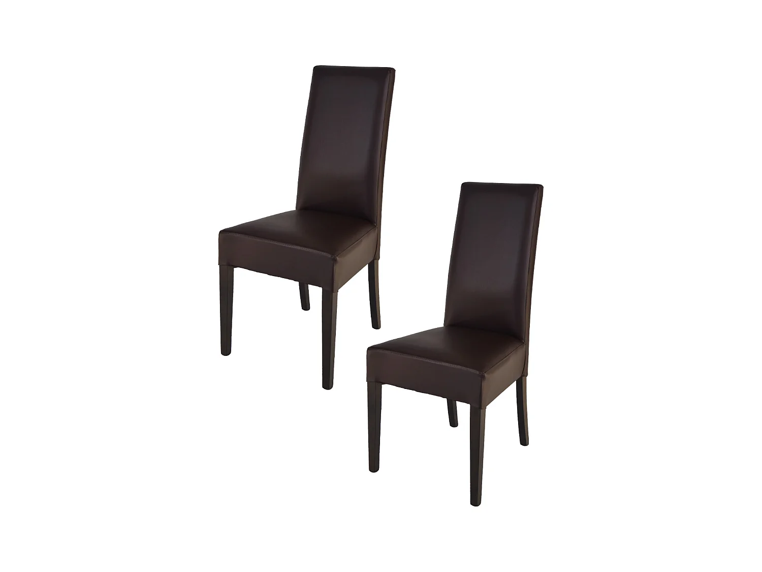 Tommychairs - Set 2 chaises LUISA structure en hêtre couleur wengé, assise et dossier revêtus en cuir artificiel moka