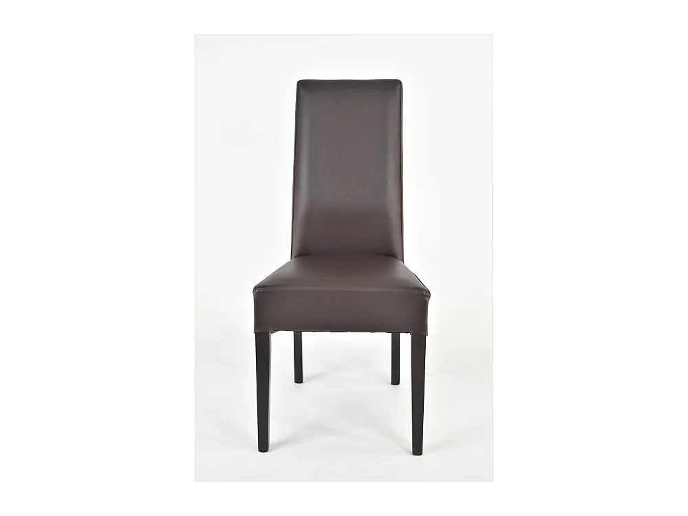 Tommychairs - Set 2 chaises LUISA structure en hêtre couleur wengé, assise et dossier revêtus en cuir artificiel moka