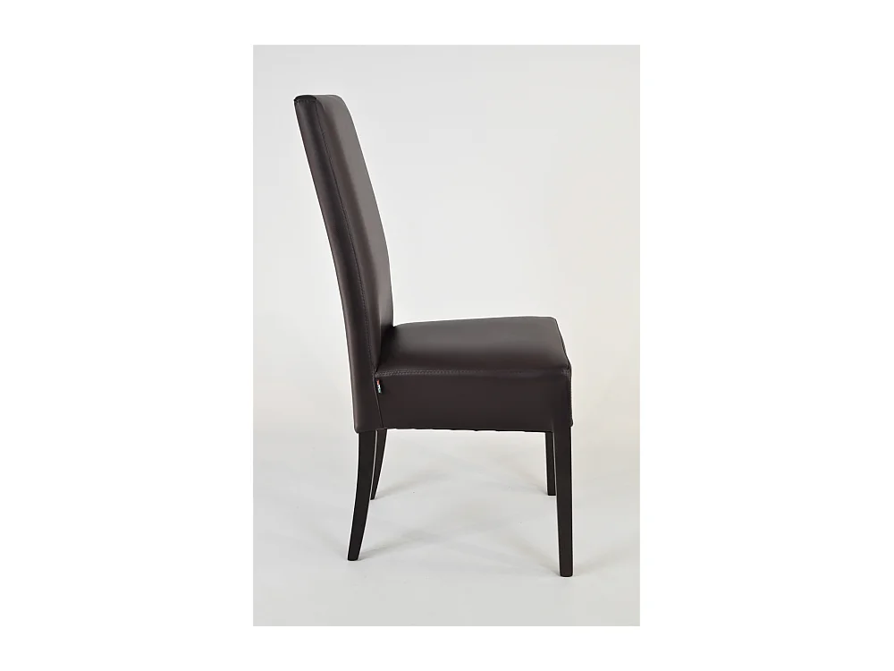 Tommychairs - Set 2 chaises LUISA structure en hêtre couleur wengé, assise et dossier revêtus en cuir artificiel moka