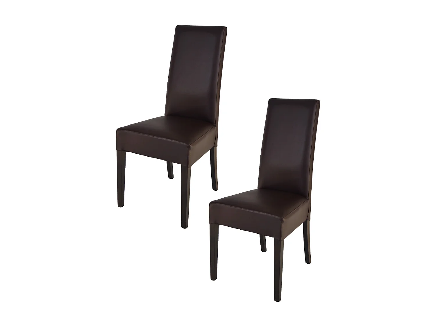 Tommychairs - Set 2 chaises LUISA structure en hêtre couleur wengé, assise et dossier revêtus en cuir artificiel moka