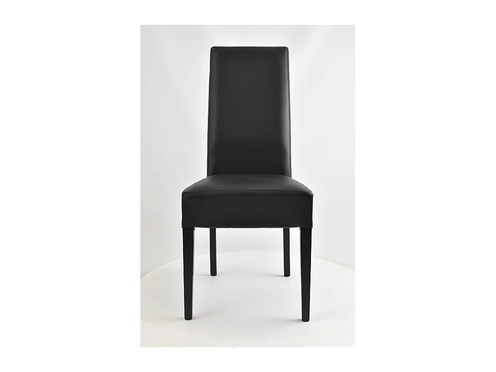 Tommychairs - Set 2 chaises LUISA structure en hêtre, assise et dossier revêtus en cuir artificiel noir