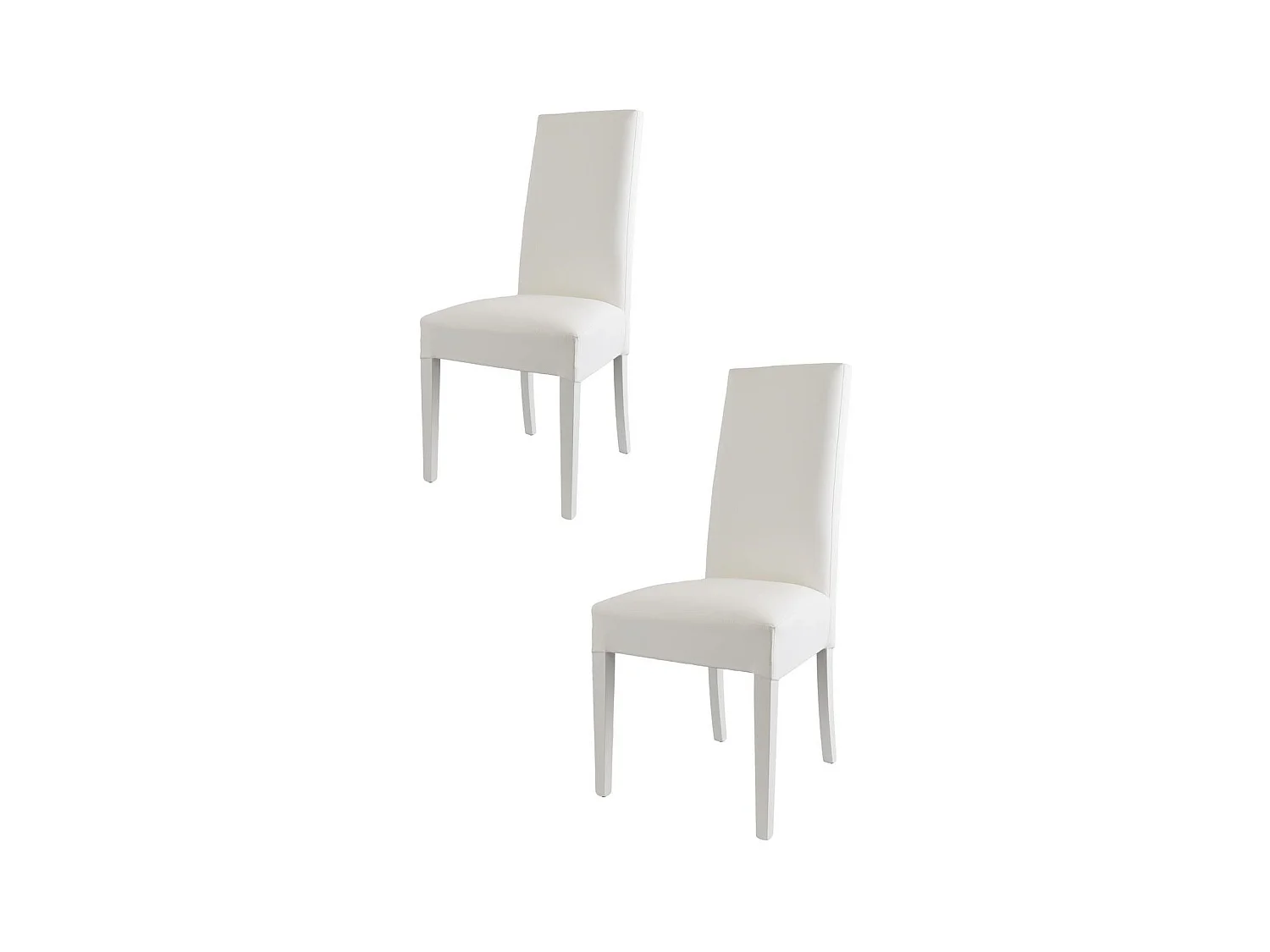 Tommychairs - Set 2 chaises LUISA structure en hêtre, assise et dossier revêtus en cuir artificiel blanc
