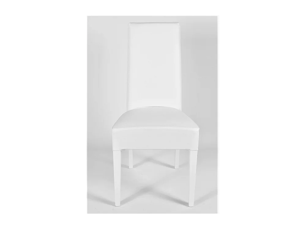 Tommychairs - Set 2 chaises LUISA structure en hêtre, assise et dossier revêtus en cuir artificiel blanc