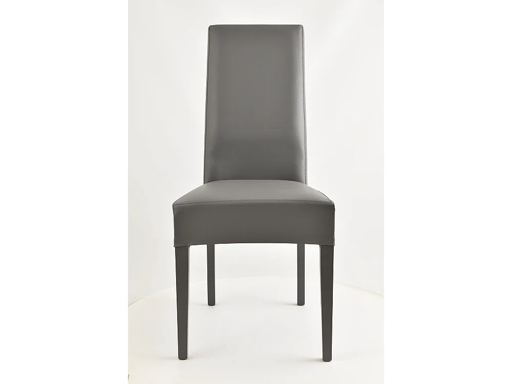 Tommychairs - Set 2 chaises LUISA structure en hêtre, assise et dossier revêtus en cuir artificiel gris foncé