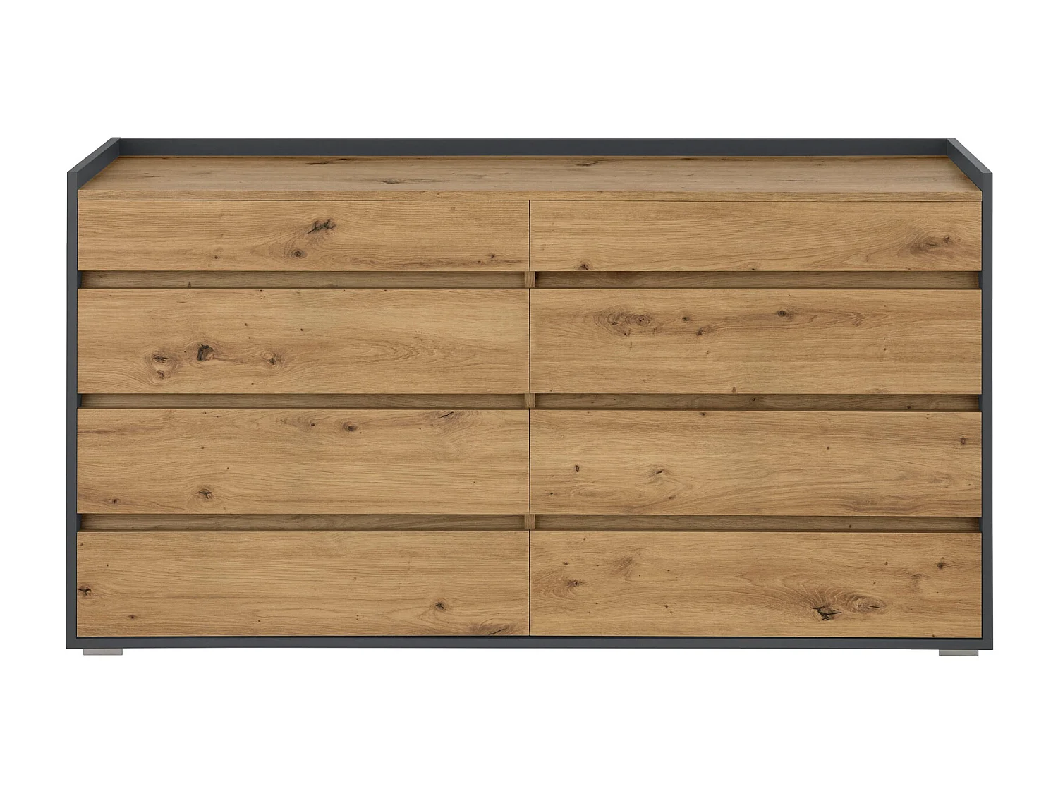 Kosmo | Chest with 8 Drawers in Oak Look Anthcite