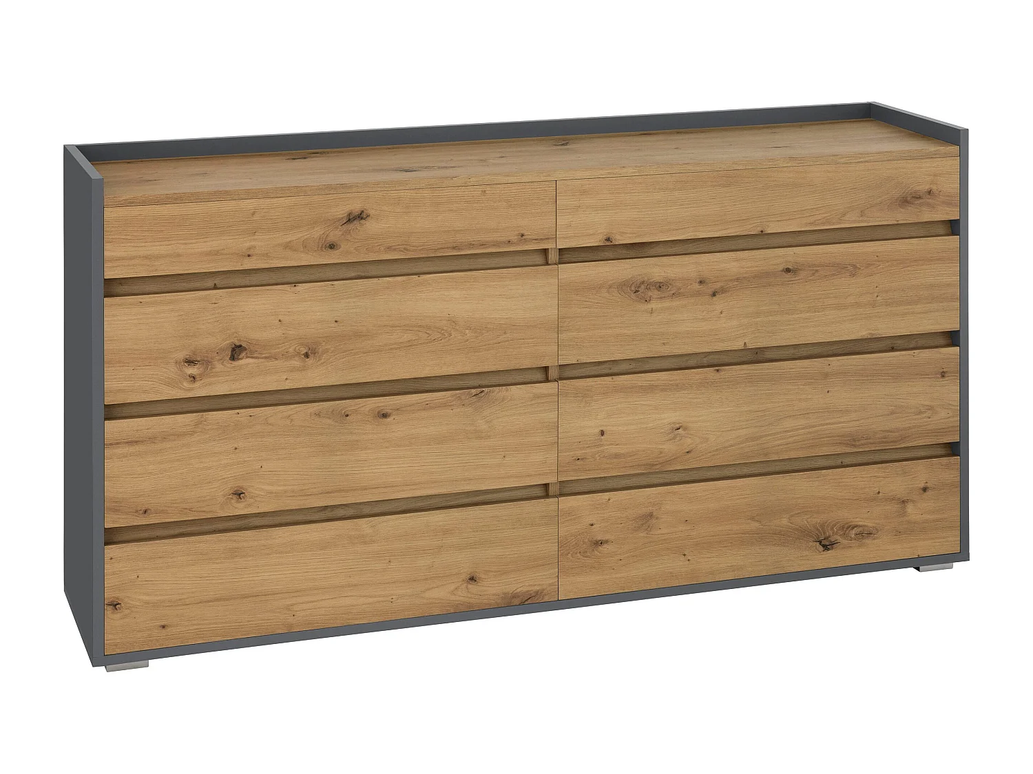 Kosmo | Chest with 8 Drawers in Oak Look Anthcite