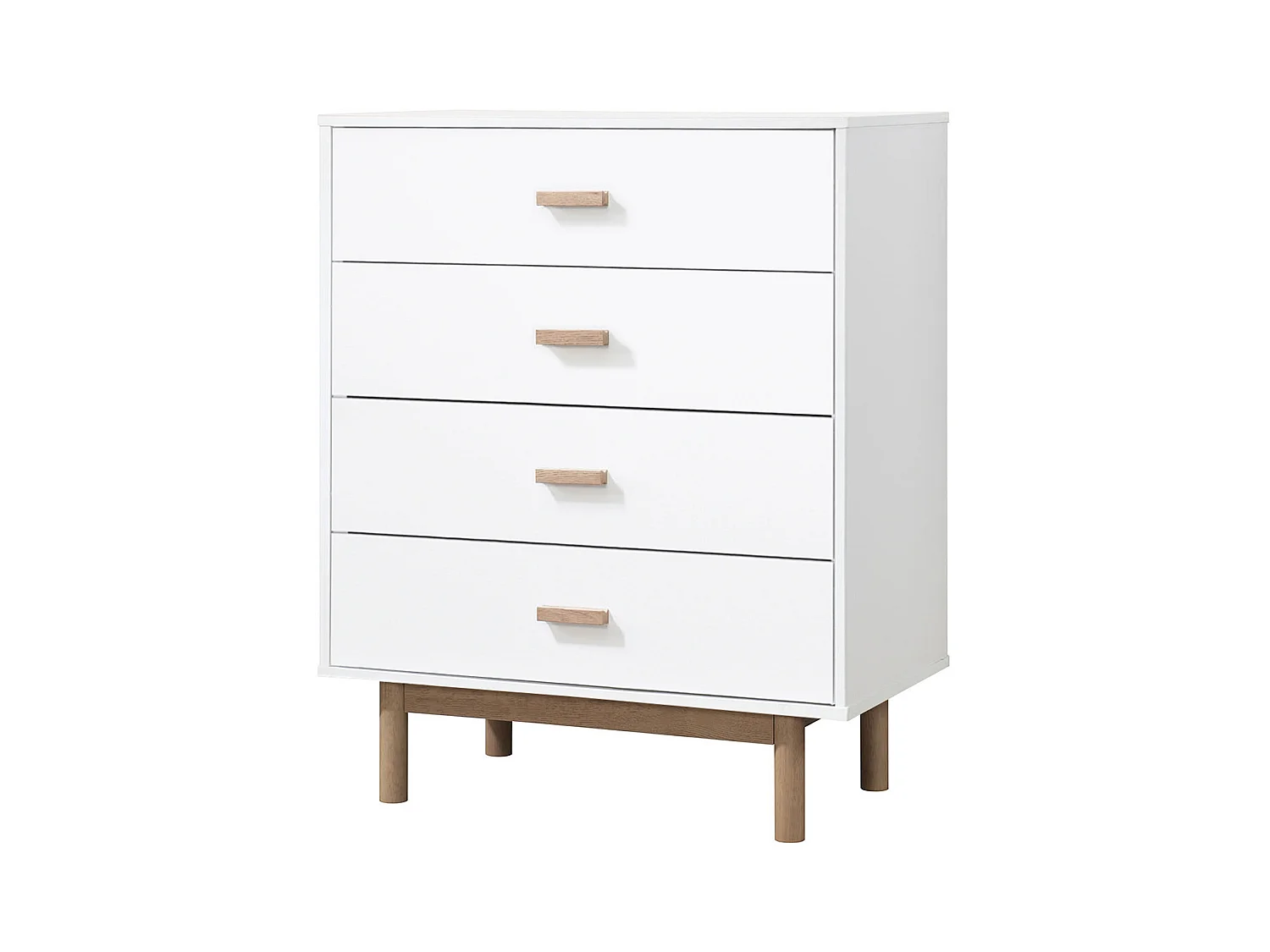 Melanie | Commode à 4 tiroirs en mélaminé chêne blanc