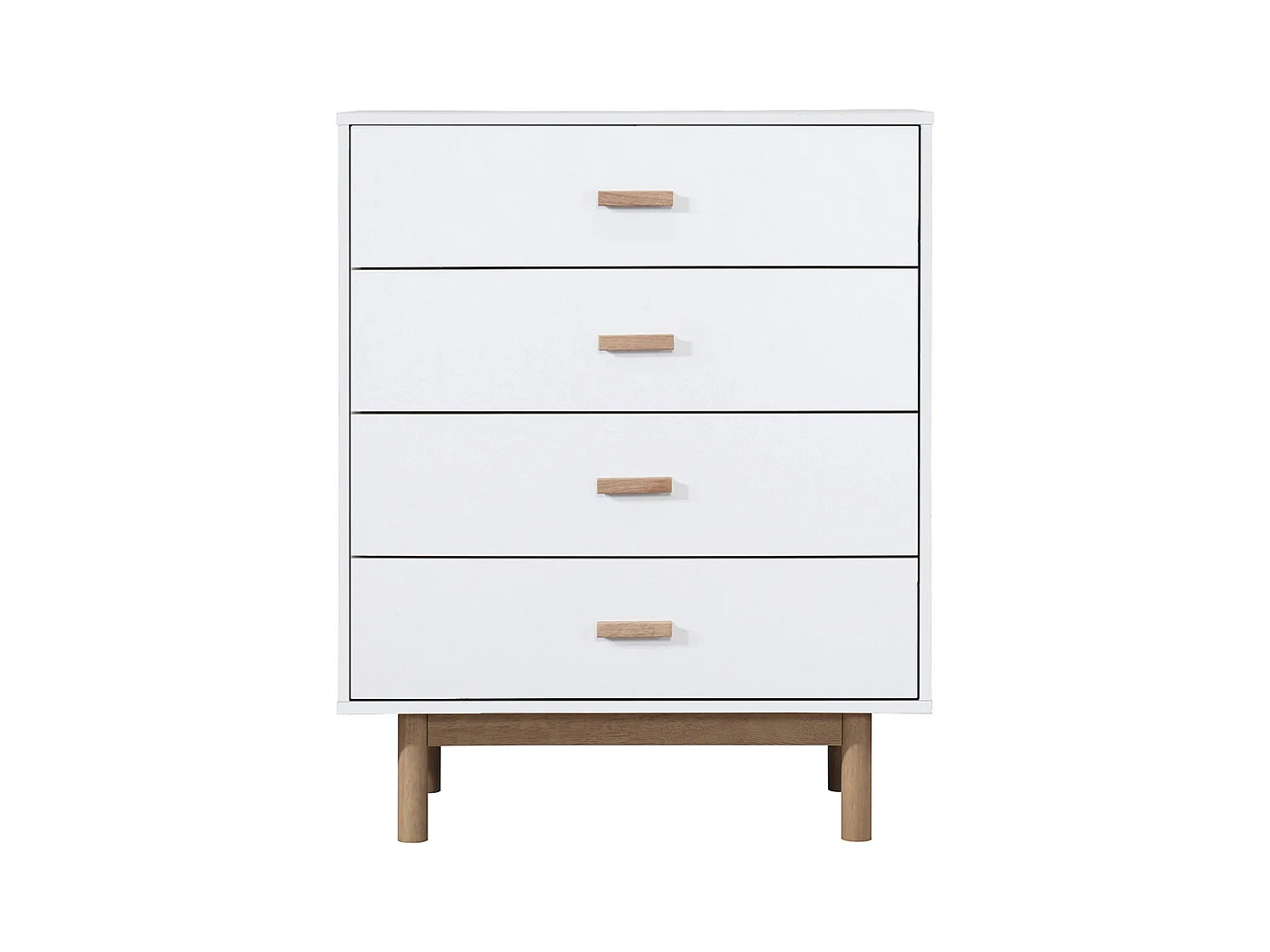 Melanie | Commode à 4 tiroirs en mélaminé chêne blanc