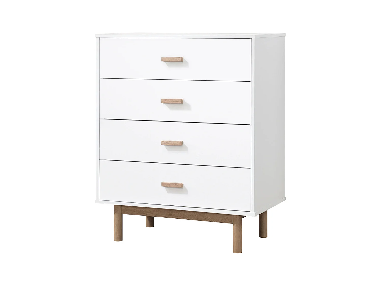 Melanie | Commode à 4 tiroirs en mélaminé chêne blanc