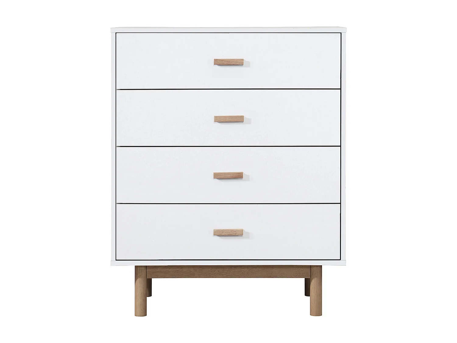 Melanie | Commode à 4 tiroirs en mélaminé chêne blanc