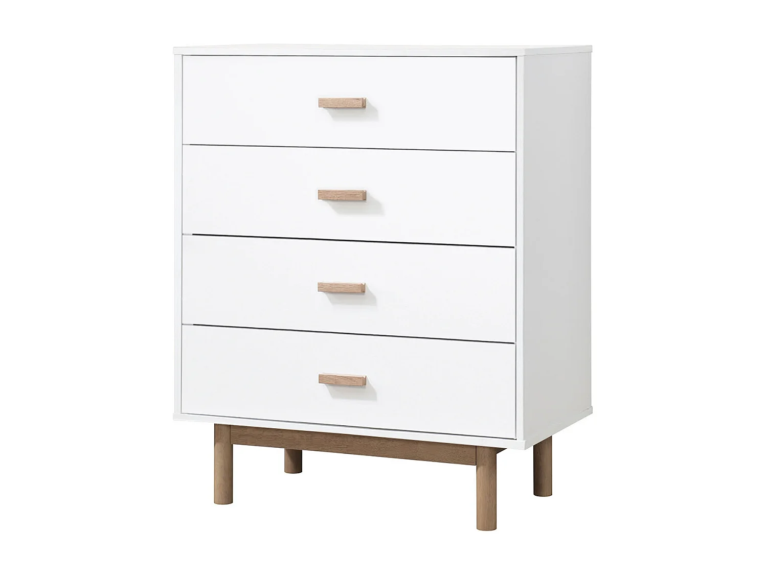 Melanie | Commode à 4 tiroirs en mélaminé chêne blanc