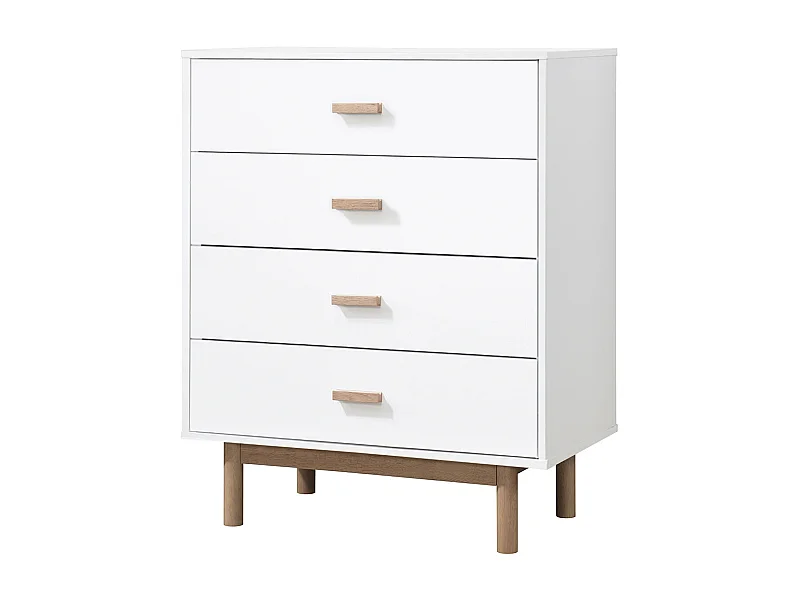 Melanie | Commode à 4 tiroirs en mélaminé chêne blanc