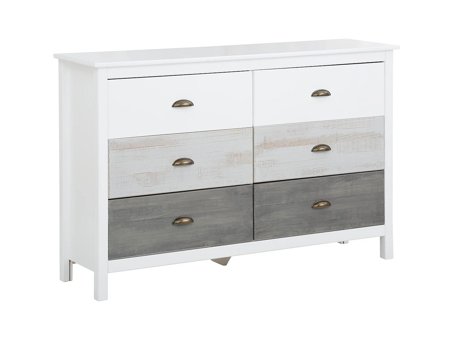 Salva | Commode aves 2x3 tiroirs en MDF blanc