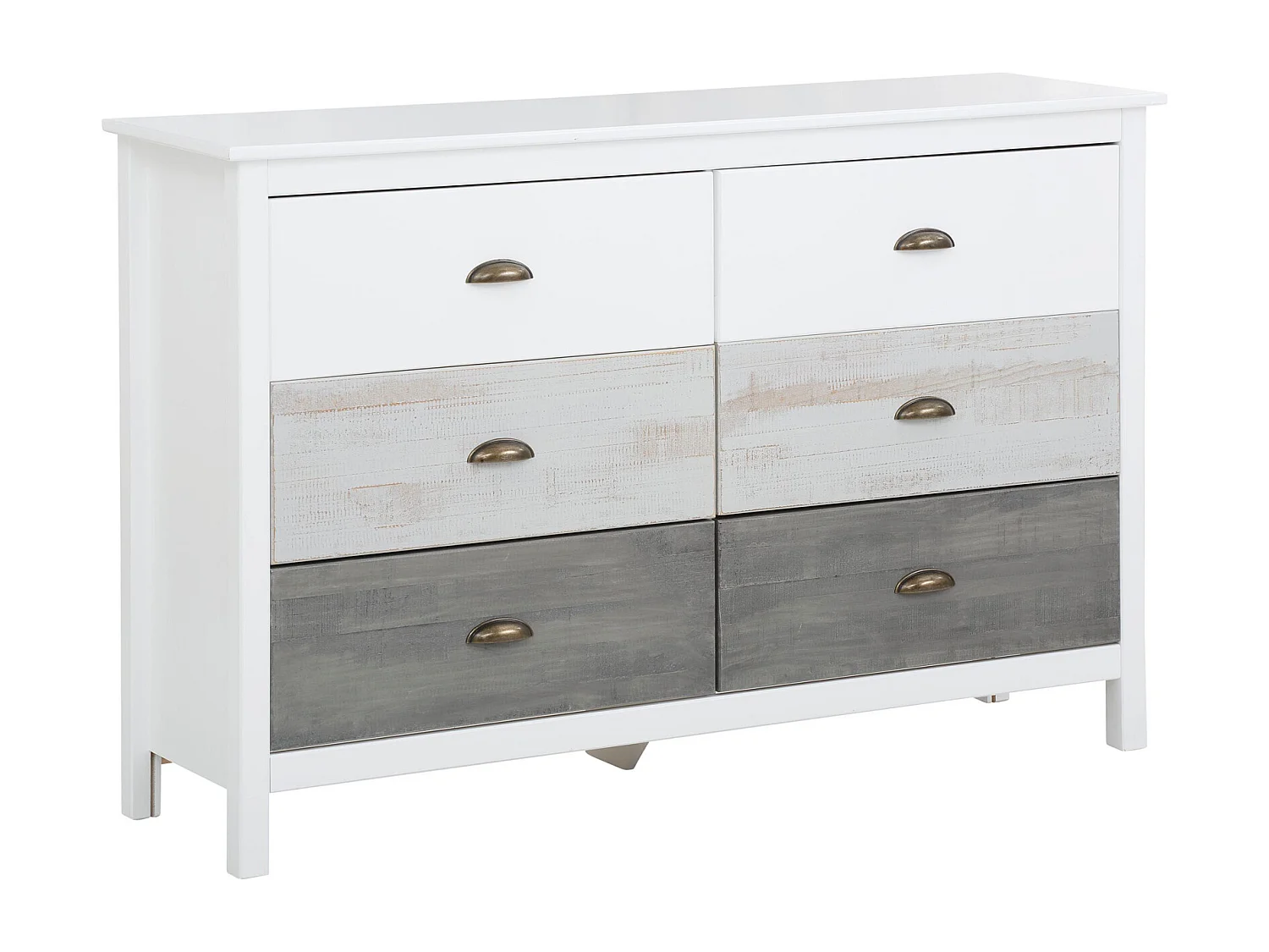 Salva | Commode aves 2x3 tiroirs en MDF blanc