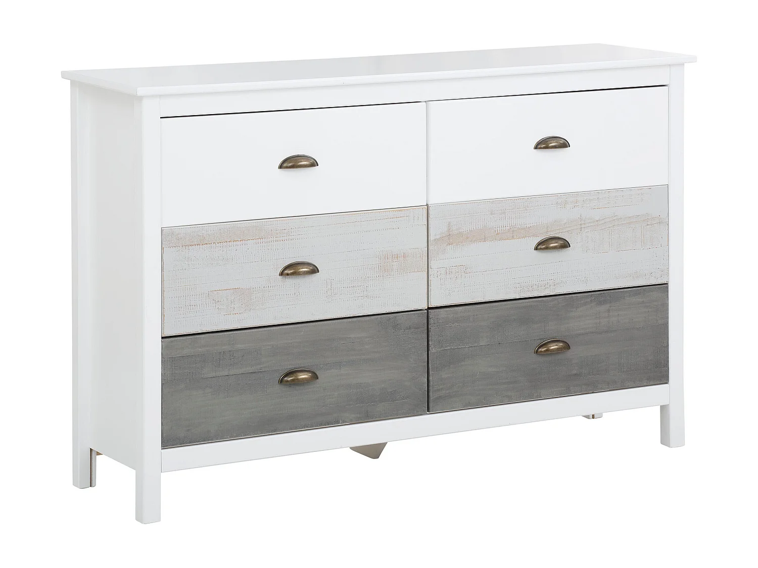 Salva | Commode aves 2x3 tiroirs en MDF blanc