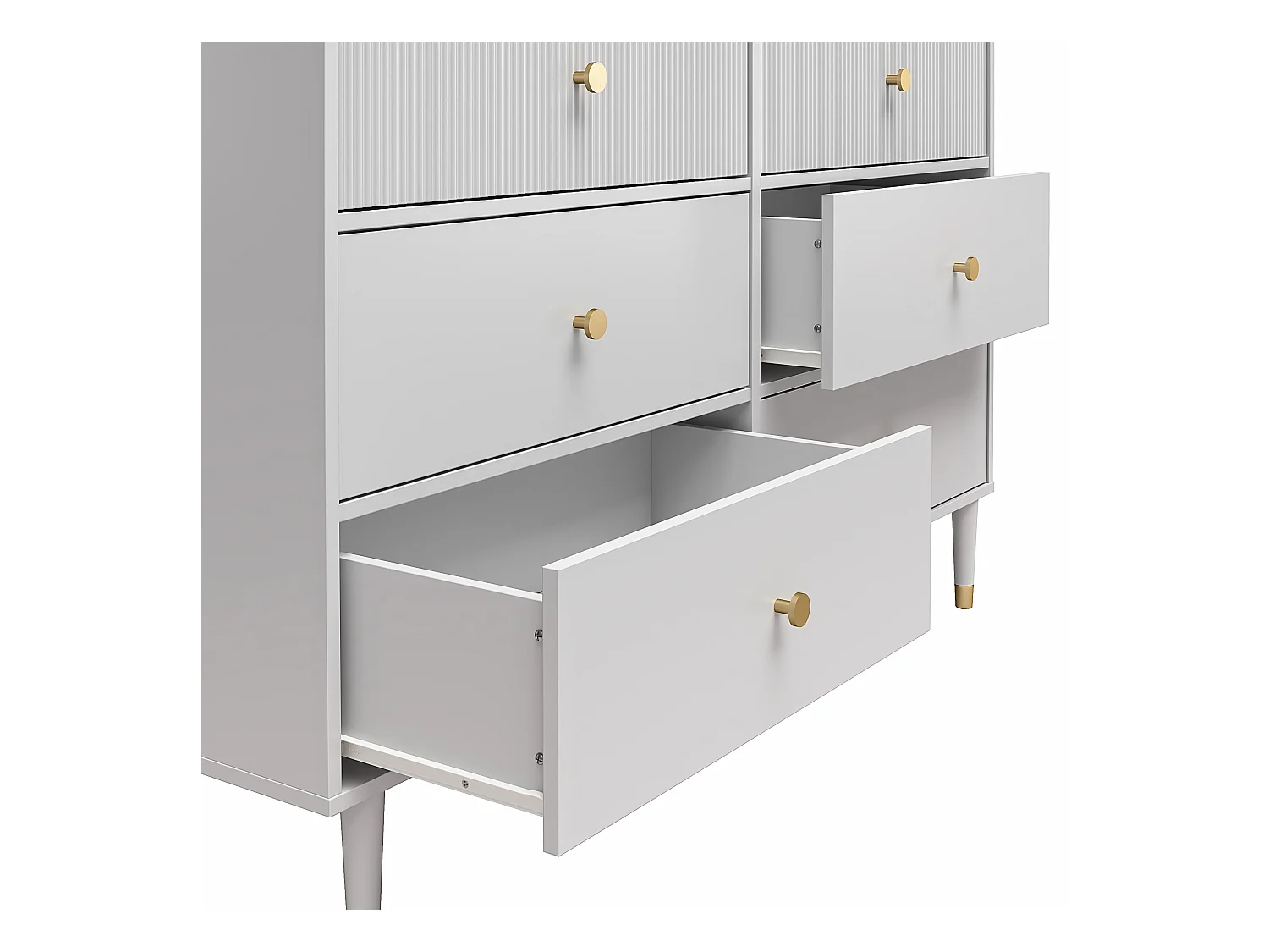 Elizabeth Kommode mit 6 Schubladen. Taubengrau