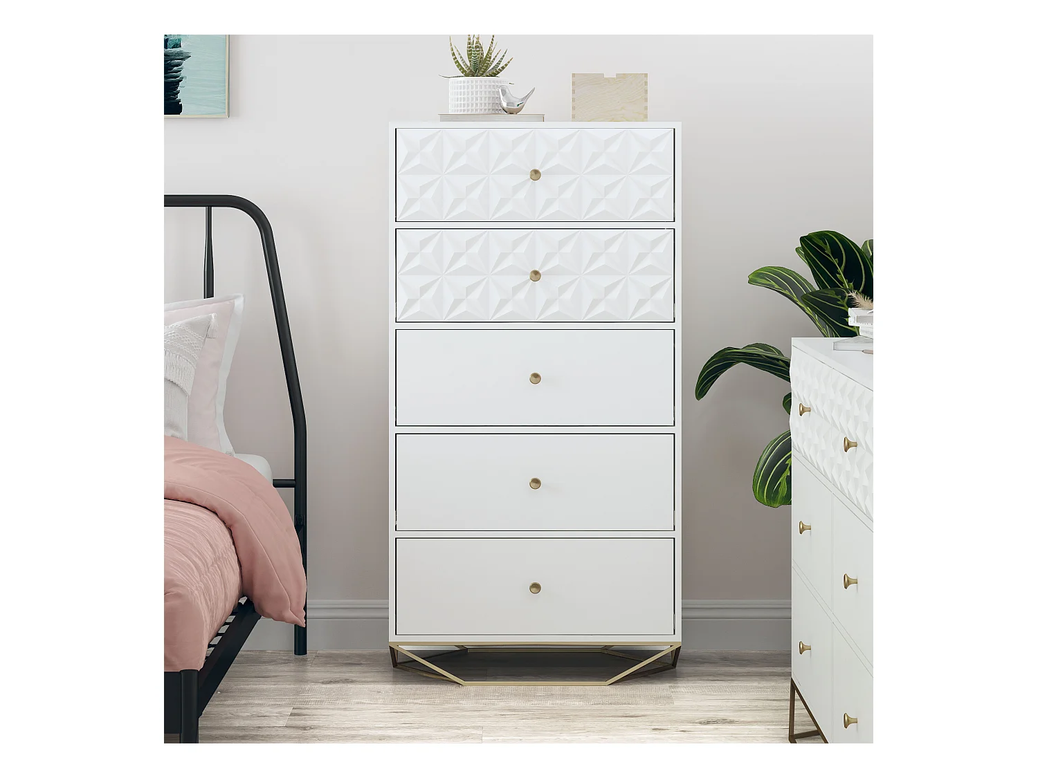 Blair Kommode mit 5 Schubladen. Weiß