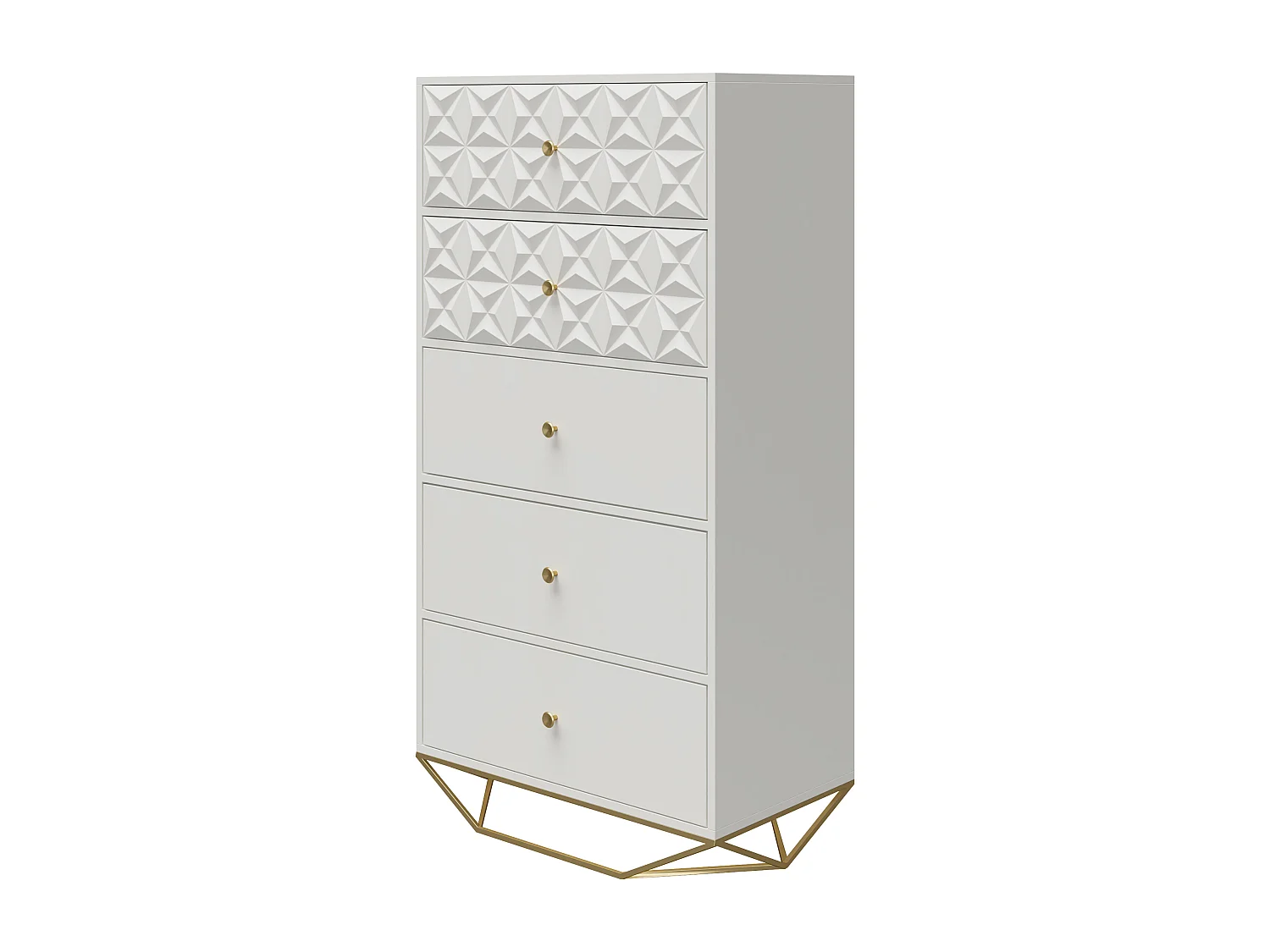 Blair Kommode mit 5 Schubladen. Weiß