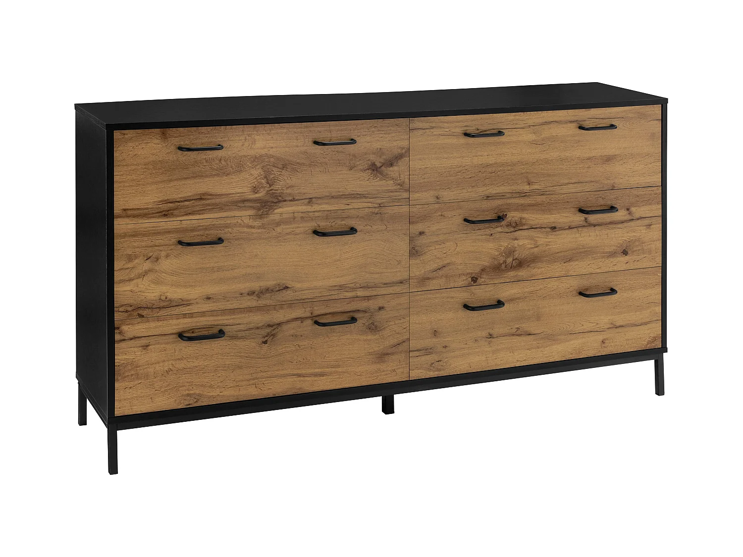 Cómoda Rocco 2x3 Cajones Wot.Roble Negro