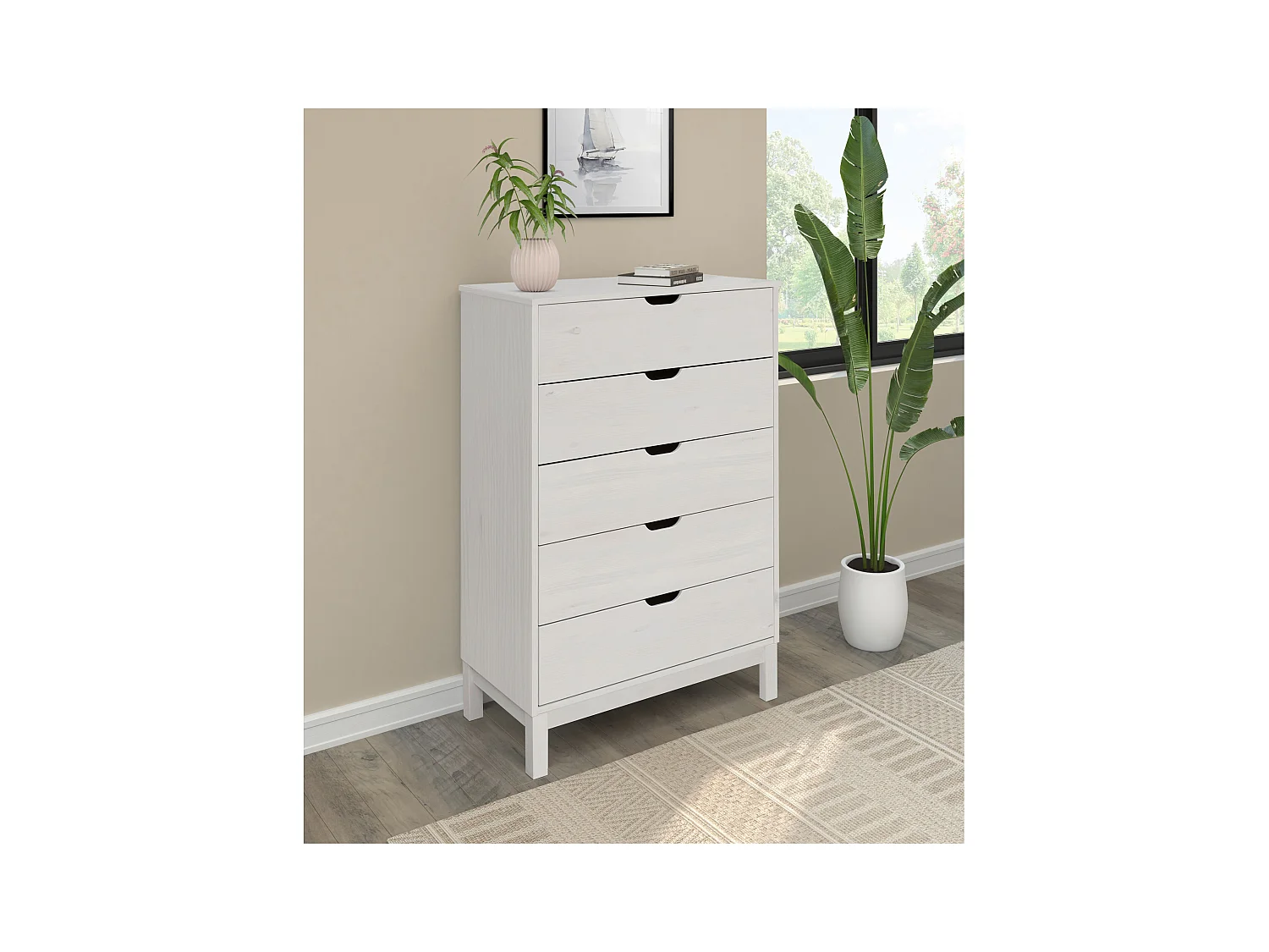 Post-Commode 5 Laden Wit